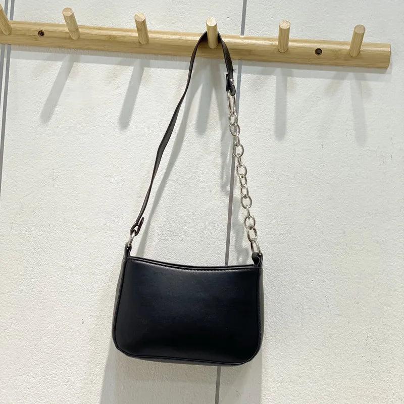 Women Shoulder Bag Underarm Handbag Solid Color Totes Bag