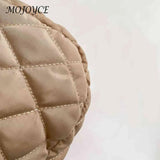 Women Cotton-padded Rhombic Lattice Crossbody Bag Large Capacity
