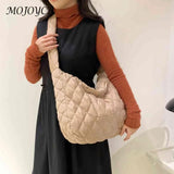 Women Cotton-padded Rhombic Lattice Crossbody Bag Large Capacity