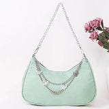 Women Solid Shoulder Underarm Bags Casual Ladies Shopper Purses Butterfly Chain
