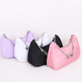 Women Solid Shoulder Underarm Bags Casual Ladies Shopper Purses Butterfly Chain