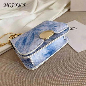 Thick Chain Shoulder Crossbody Bag Square Shape Messenger