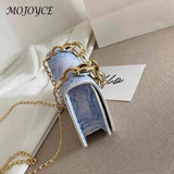 Thick Chain Shoulder Crossbody Bag Square Shape Messenger