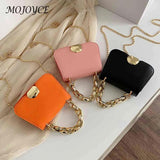Thick Chain Shoulder Crossbody Bag Square Shape Messenger
