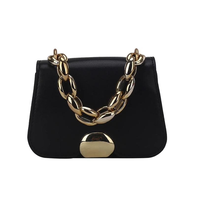 Thick Chain Shoulder Crossbody Bag Square Shape Messenger