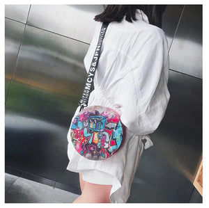 Crossbody Bag PU Leather Handbag Zipper Cartoon Women Bag Sac A Main