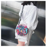 Crossbody Bag PU Leather Handbag Zipper Cartoon Women Bag Sac A Main