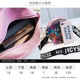 Crossbody Bag PU Leather Handbag Zipper Cartoon Women Bag Sac A Main