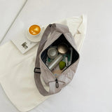 Quilted Crossbody Handbag Cotton Padded Wide Belt for Autumn And Winter