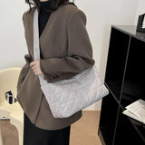 Quilted Crossbody Handbag Cotton Padded Wide Belt for Autumn And Winter