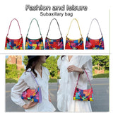 Geometric Hit Underarm Bags Leather Women Casual Handbag