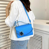 Women's Texture Handbag Contrast Chain Square Bag