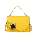 Women's Texture Handbag Contrast Chain Square Bag