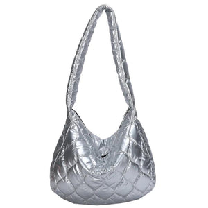 Quilted Large Capacity Messenger Bag for Girls Shopping