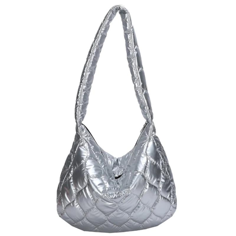 Quilted Large Capacity Messenger Bag for Girls Shopping