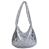 Quilted Large Capacity Messenger Bag for Girls Shopping