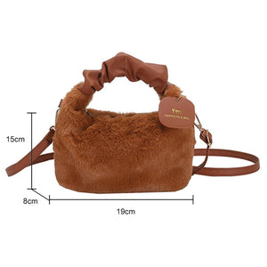 Women's Plush Handbags PU Strap Cloud Bags Handbag Winter Ladies Messenger Bag