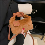Women's Plush Handbags PU Strap Cloud Bags Handbag Winter Ladies Messenger Bag