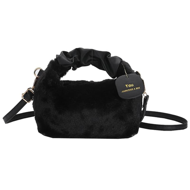 Women's Plush Handbags PU Strap Cloud Bags Handbag Winter Ladies Messenger Bag