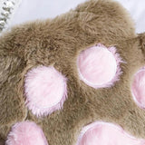 Sweet Girl Shoulder Bag Plush Cat Paw Metal Chain Messenger Bags