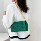 Retro Rhombus Handbag Embroidery Chain Summer Bag