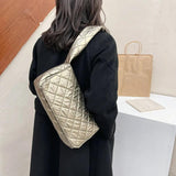 Flap Space Padded Shoulder Bags Quilted Padding Blown bag Large Capacity