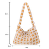 Retro Plush Shoulder Handbag for Women
