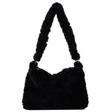 Retro Plush Shoulder Handbag for Women