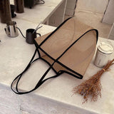 Transparent Hollow Shoulder Bag Mesh Totes Summer Beach Handbag