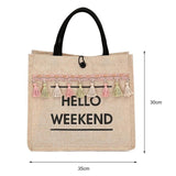 Summer Beach Bag For Women Linen Totes Handbags Large Capacity