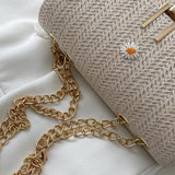 Summer Straw Bag Shoulder Bag Chain Bag Crossbody Bag Messenger Bag