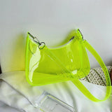 Vintage Clear Underarm Bag Women Hobos Handbags Purse