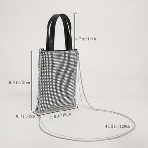 Rhinestone Shoulder Bag Clutch Purse Chain Portable Messenger Bags