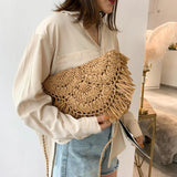 Summer Straw Tassel Crossbody Handbag Vacation Purse