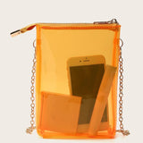 Clear PVC Crossbody Bag Chain Shoulder Purse Jelly Handbags