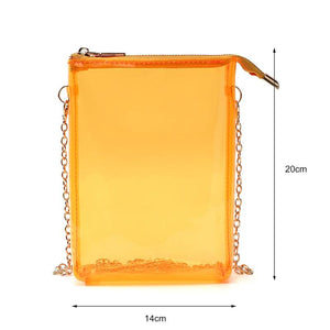 Clear PVC Crossbody Bag Chain Shoulder Purse Jelly Handbags