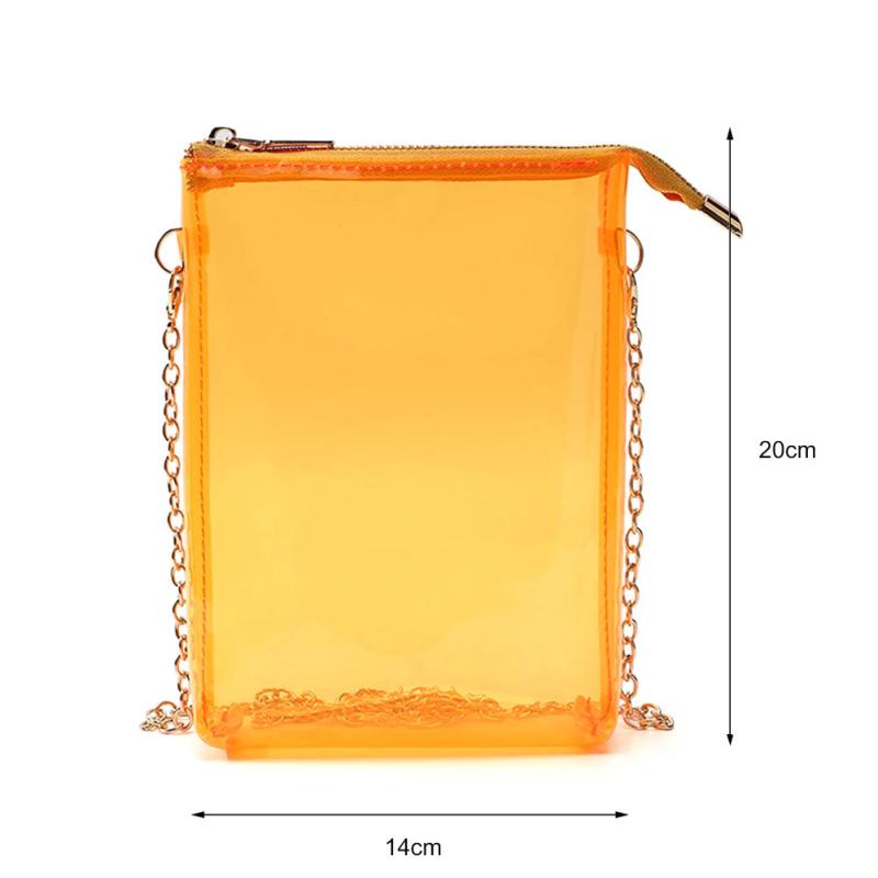 Clear PVC Crossbody Bag Chain Shoulder Purse Jelly Handbags