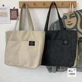 Canvas Shoulder Bag for Women Teenager Schoolbag Large Capacity Handbag