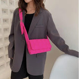 Women Cotton Shoulder Handbags Geometric Design Totes Bag Small Purse
