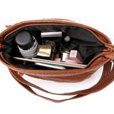 Women's PU Leather Crossbody Bag Casual Shoulder Handbag Multi-layer Bolso