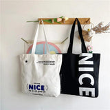 Hand Printed Canvas Shopping Bag Women's Handbag