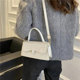 Solid Pu Leather Women Shoulder Bag Flap Crossbody Bag Small Top Handle Bags