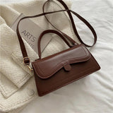 Solid Pu Leather Women Shoulder Bag Flap Crossbody Bag Small Top Handle Bags