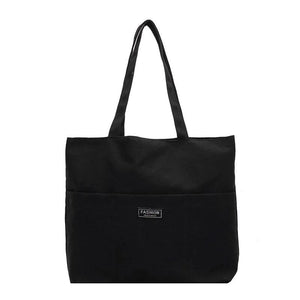 Canvas Shoulder Bag Large Capacity Women's Totes Solid Color Casual Shopper