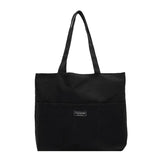 Canvas Shoulder Bag Large Capacity Women's Totes Solid Color Casual Shopper