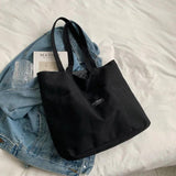 Canvas Shoulder Bag Large Capacity Women's Totes Solid Color Casual Shopper