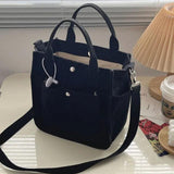 Women's Corduroy Shoulder Bag Ladies Tote Handbag Messenger Crossbody Bag