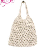 Hollow Beach Bag Women Totes Straw Knitting Shoulder Bags