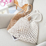 Hollow Beach Bag Women Totes Straw Knitting Shoulder Bags