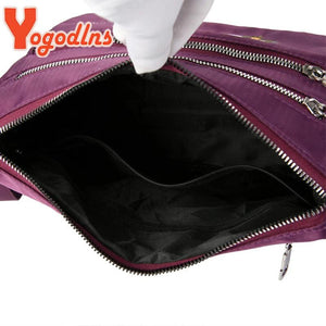 Embroidered Shoulder Women's Bag Nylon Floral Crossbody Bag